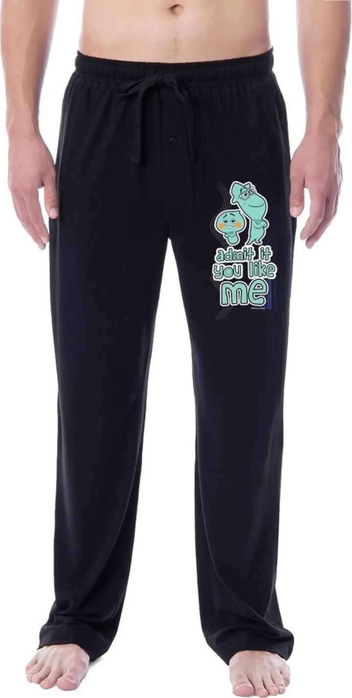 Disney Mens' Soul Admit It You Like Me 22 Joe Movie Sleep Pajama Pants (M) Black