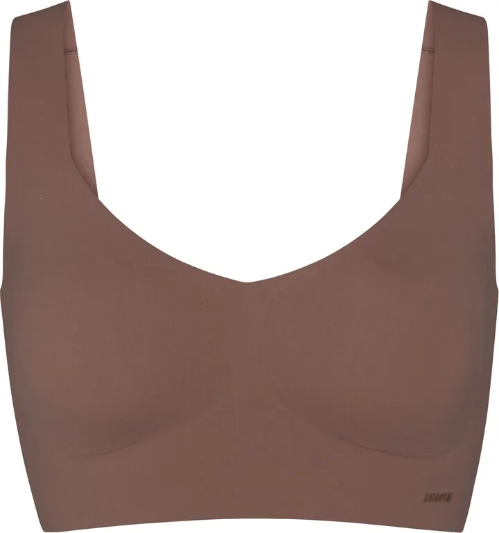 Naked Plunge Longline Bra | Umber
