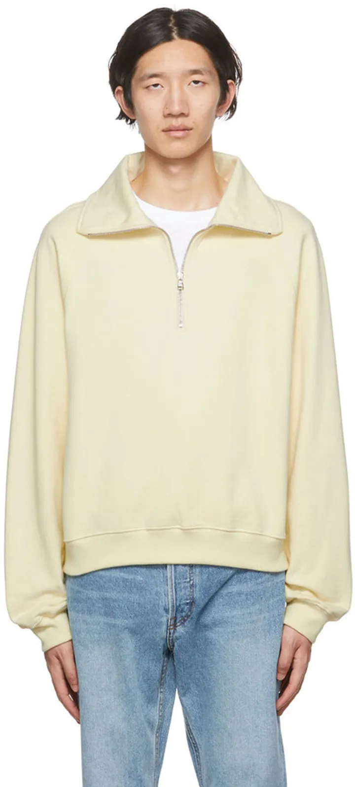 Recto SSENSE Exclusive Yellow Half-Zip Sweater