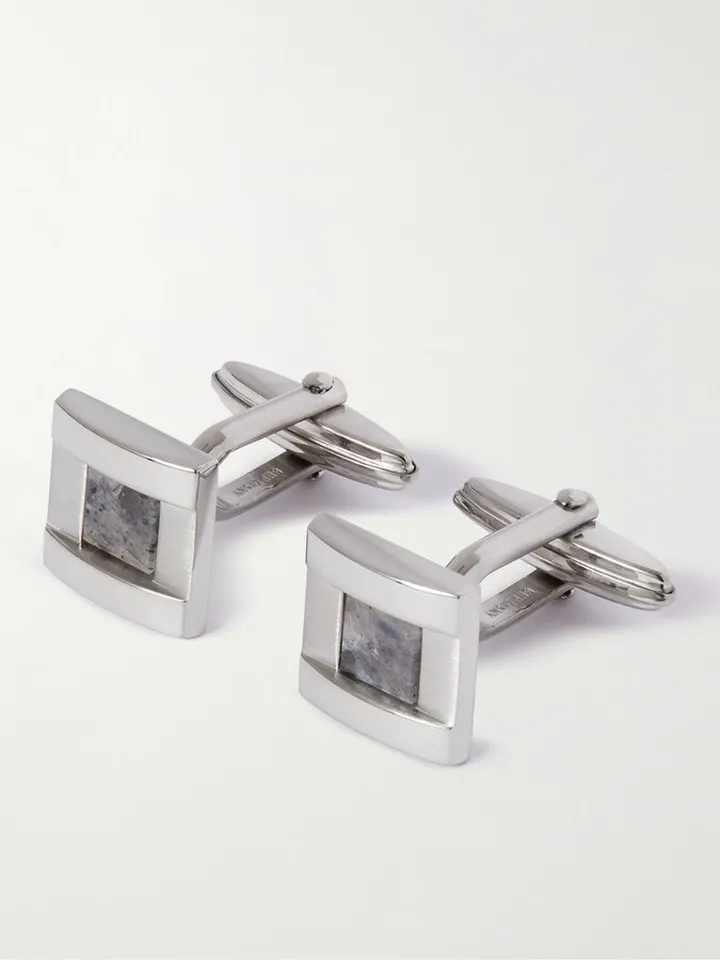 Platinum-Plated Sodalite Cufflinks