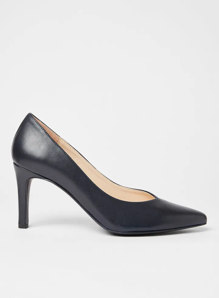 Tia Leather Pumps Navy