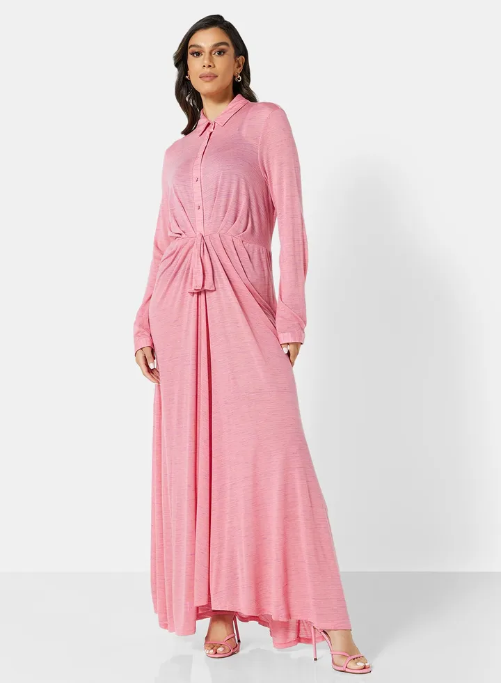Maxi Shirt Dress Pink