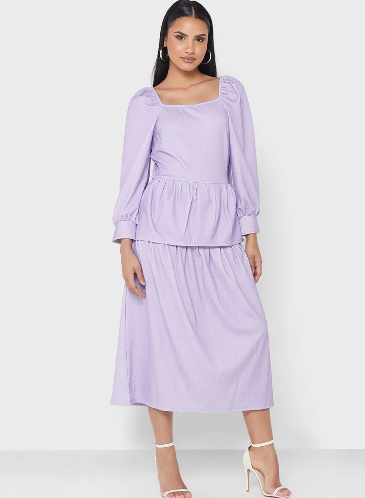 Square Neck Knitted Dress