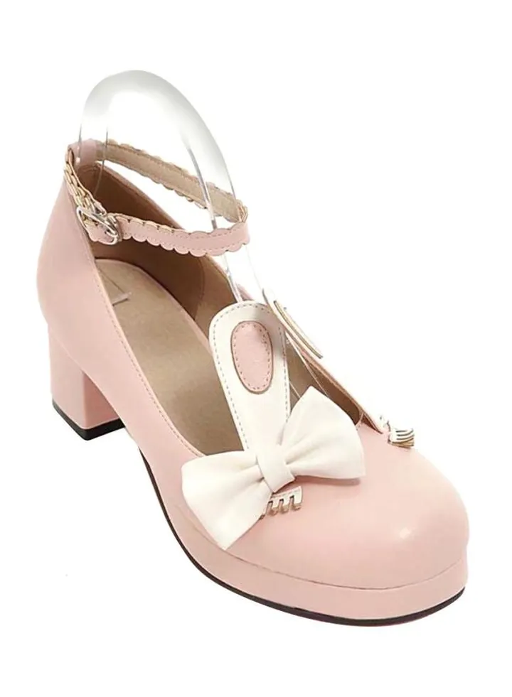 Leather Buckle Comfort Flat Beige