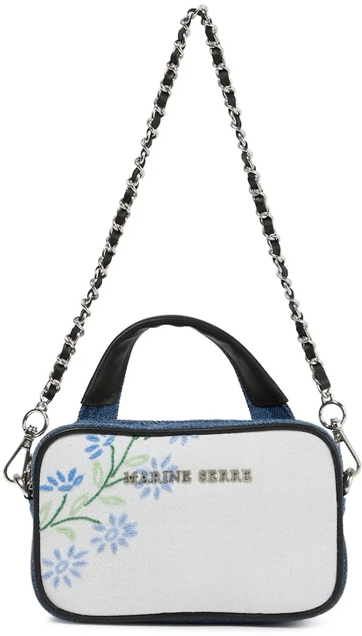 Mini Madame embroidered denim shoulder bag