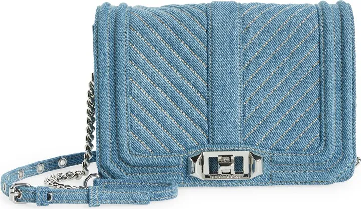 Small Chevron Quilted Love Crossbody Bag