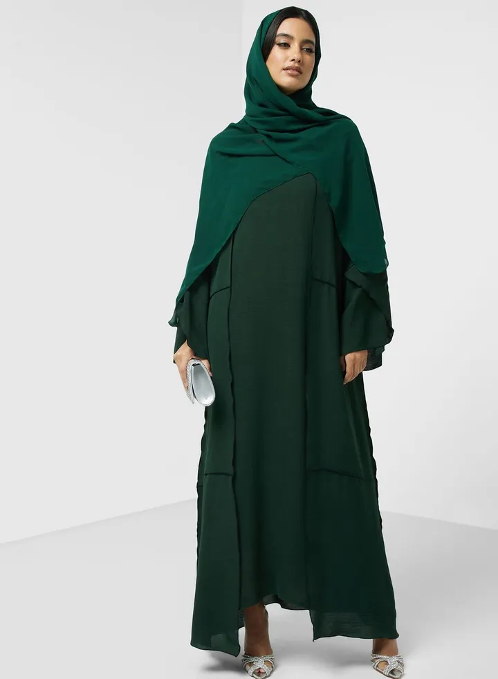Flared Sleeve Open Abaya