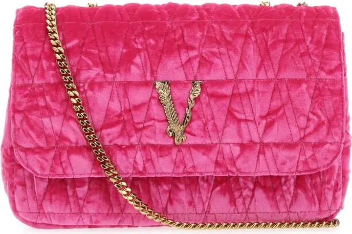 Versace Virtus Velvet Chain Linked Shoulder Bag