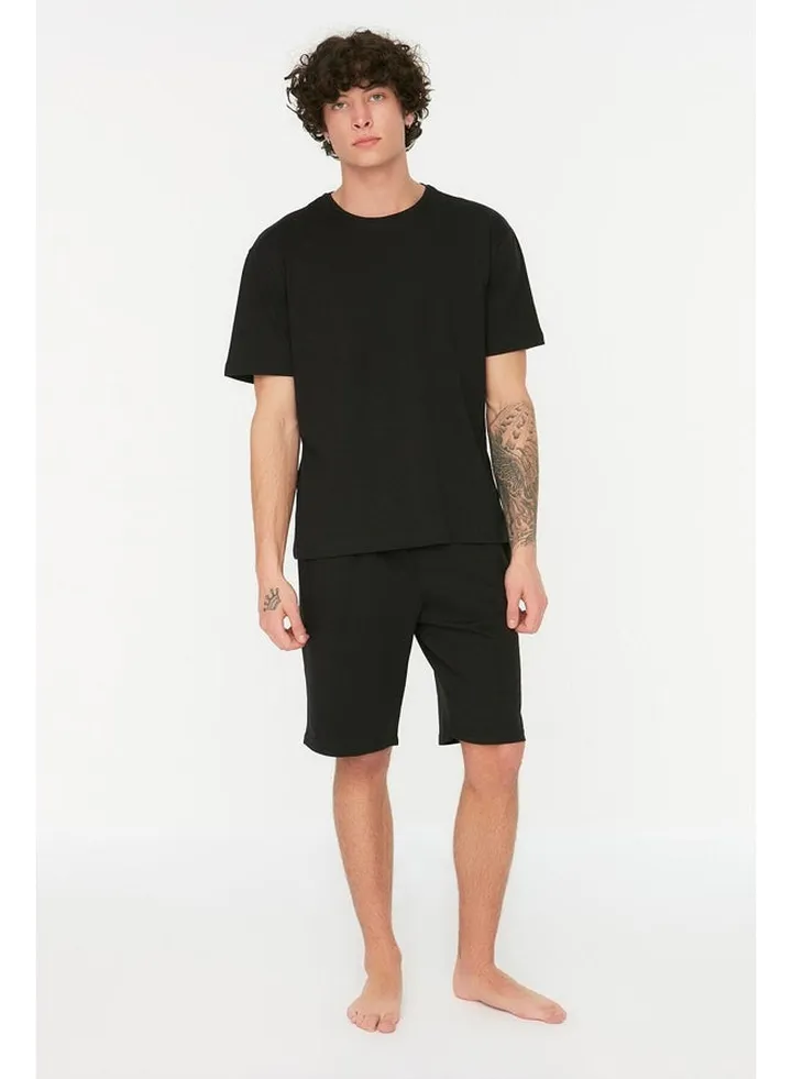 Black Knitted Pajamas Set