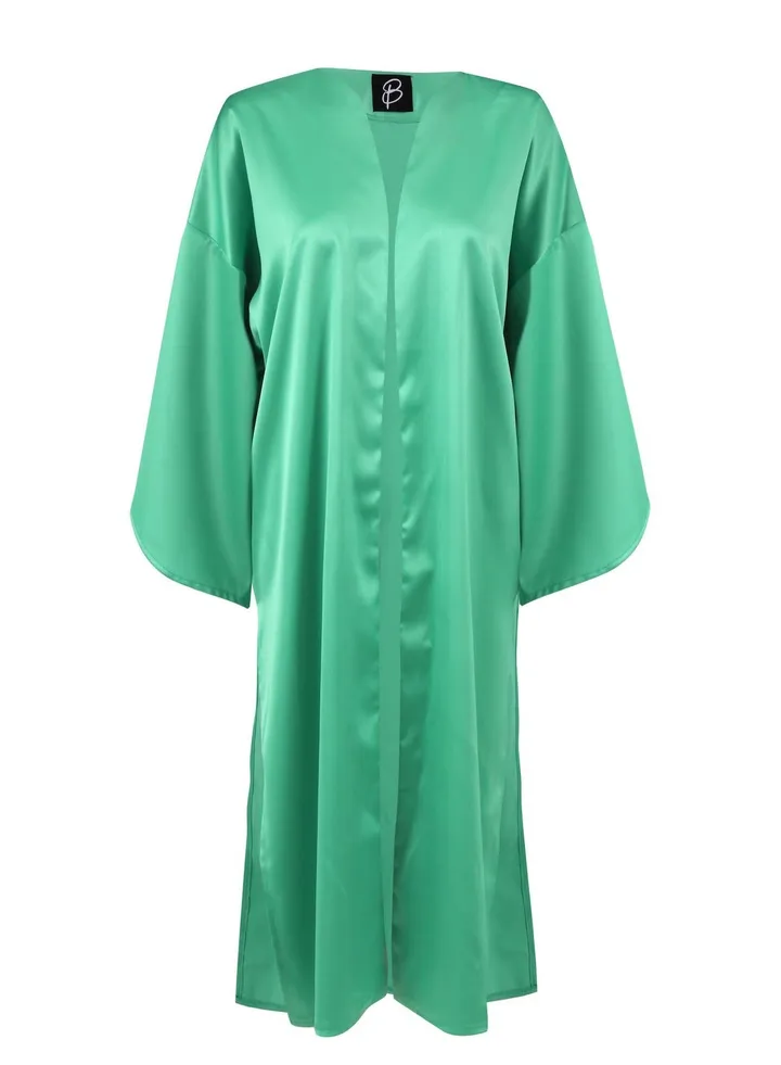 Satin Kimono - Green