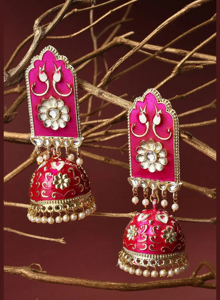 Gold Plated Pearls Drop Earring