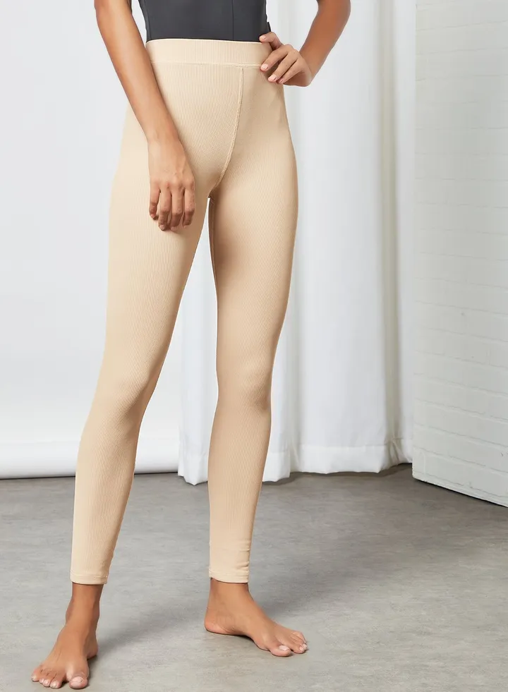 High-Waist Swimwear Bottoms Beige