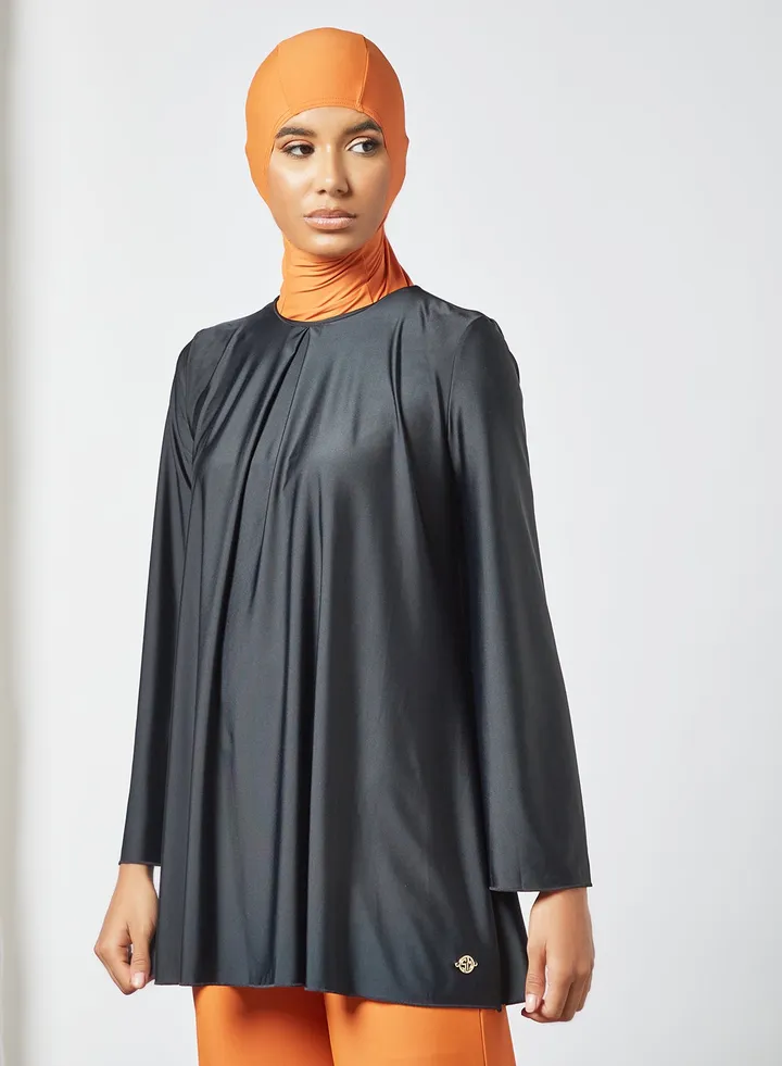 Loose Fit Swim Top Black