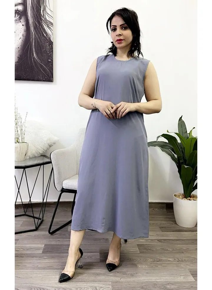 Round-Neck Sleeve Less Fustan Grey