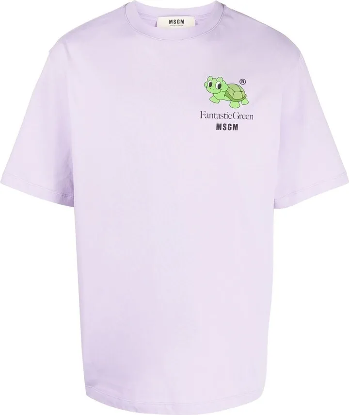 turtle-print T-shirt