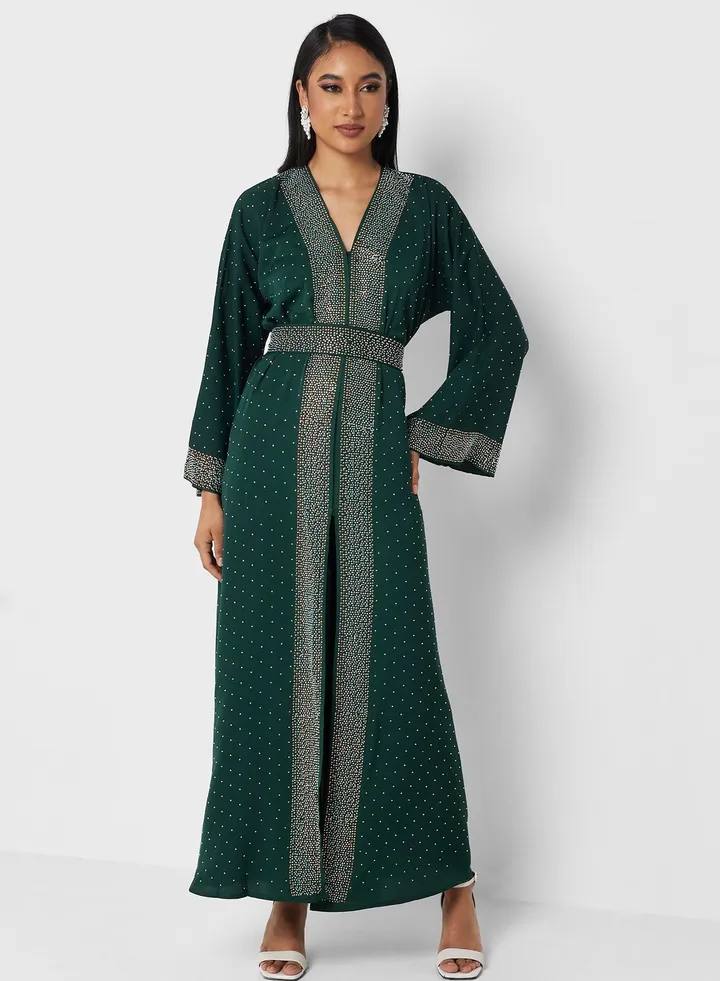 Embellished Detail Abaya With Inner