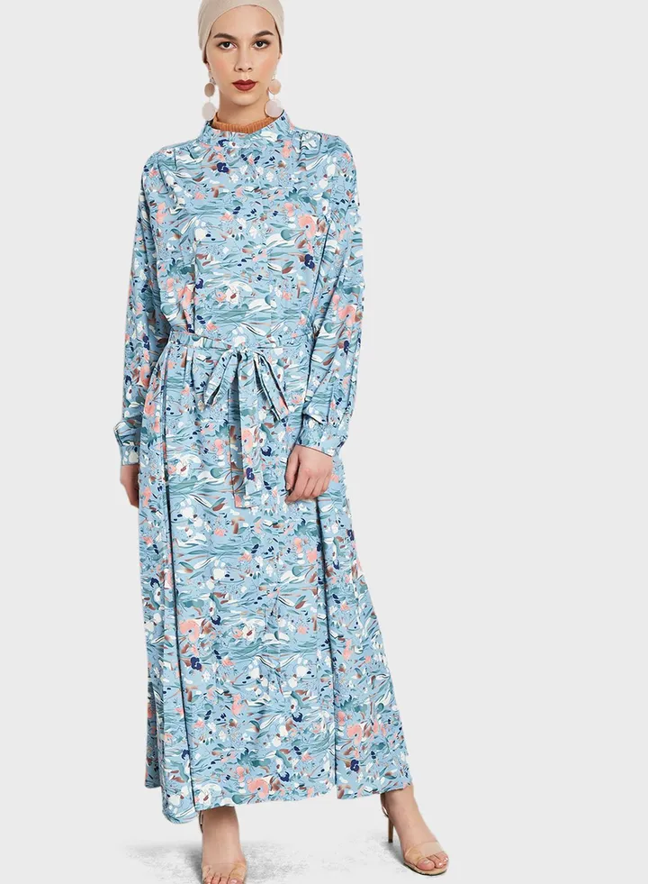 Floral Belted Dress
