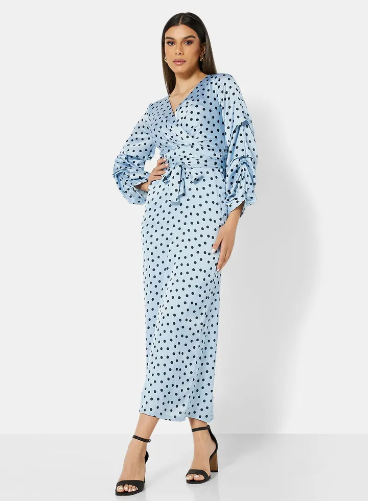 Polka Dot Satin Dress