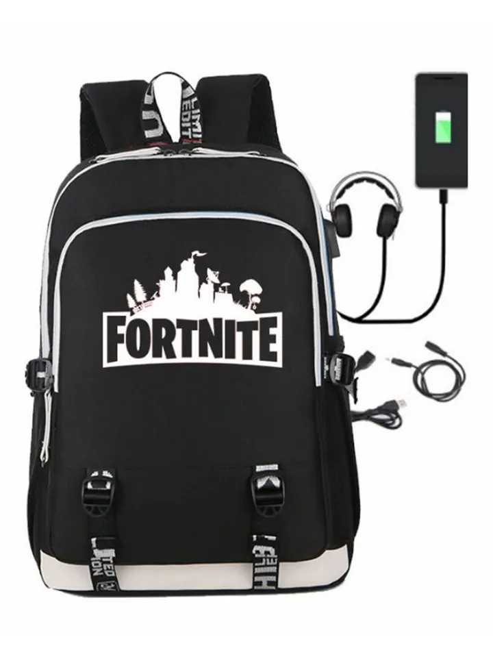 Anti-Theft USB Charging Laptop Backpack Black