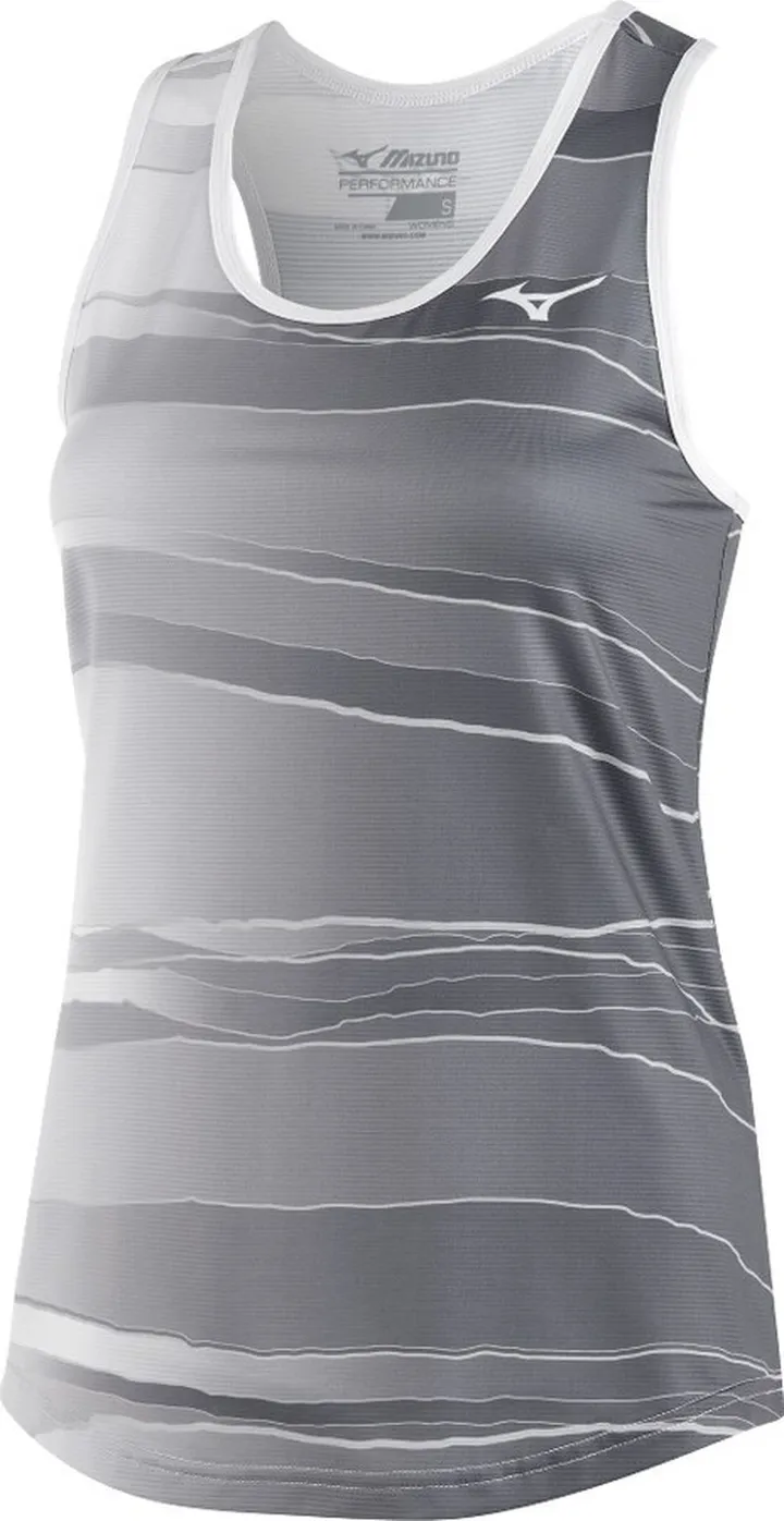 Mizuno Women's Printable Eco Running Tank Womens Size Medium In Color Quiet Shade (9I9i)