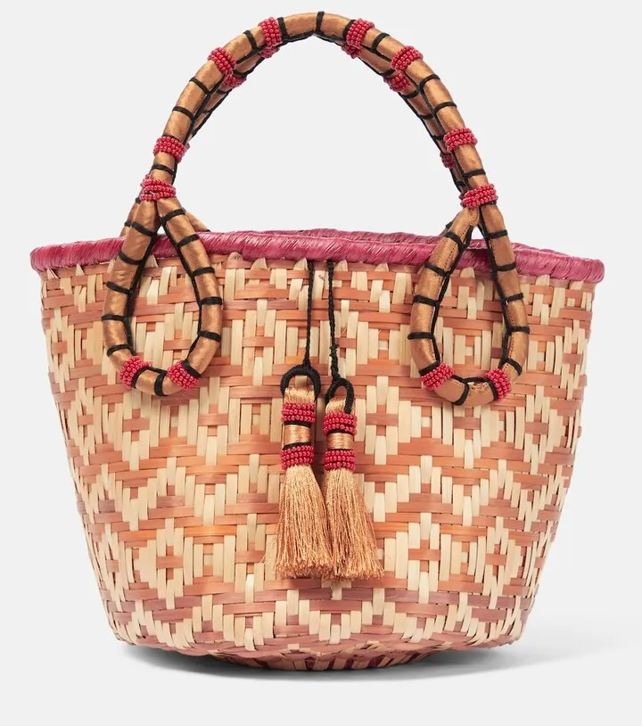 Mini woven tote bag