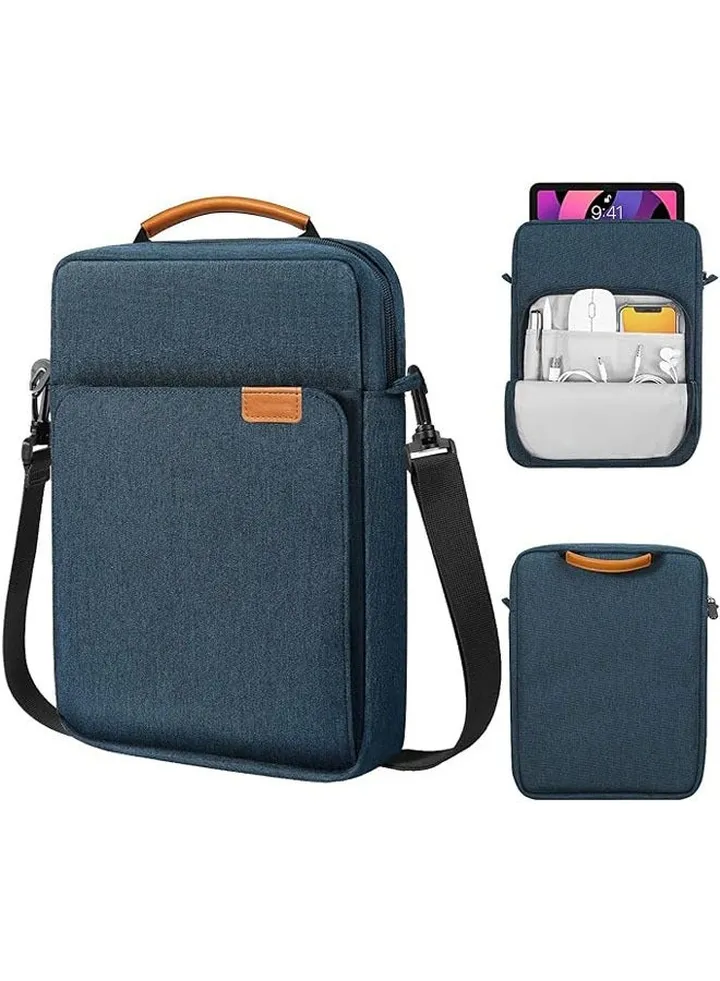 9-11 Inch Tablet Sleeve Bag, Fits for iPad air 5 10.9" 2022, iPad Pro 11 M2 2022-2018, iPad 10th 10.9, Air 4 10.9, Tab S8 2022, Handle Carrying Case with Shoulder Strap, Dark Blue