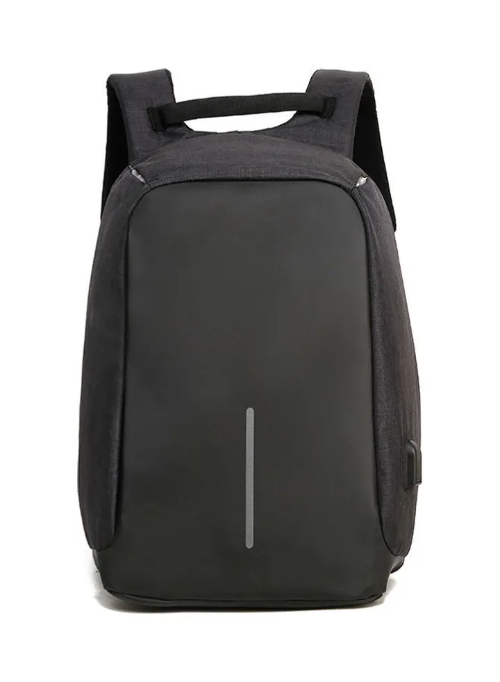 Casual Daypack with USB Connection Black Black