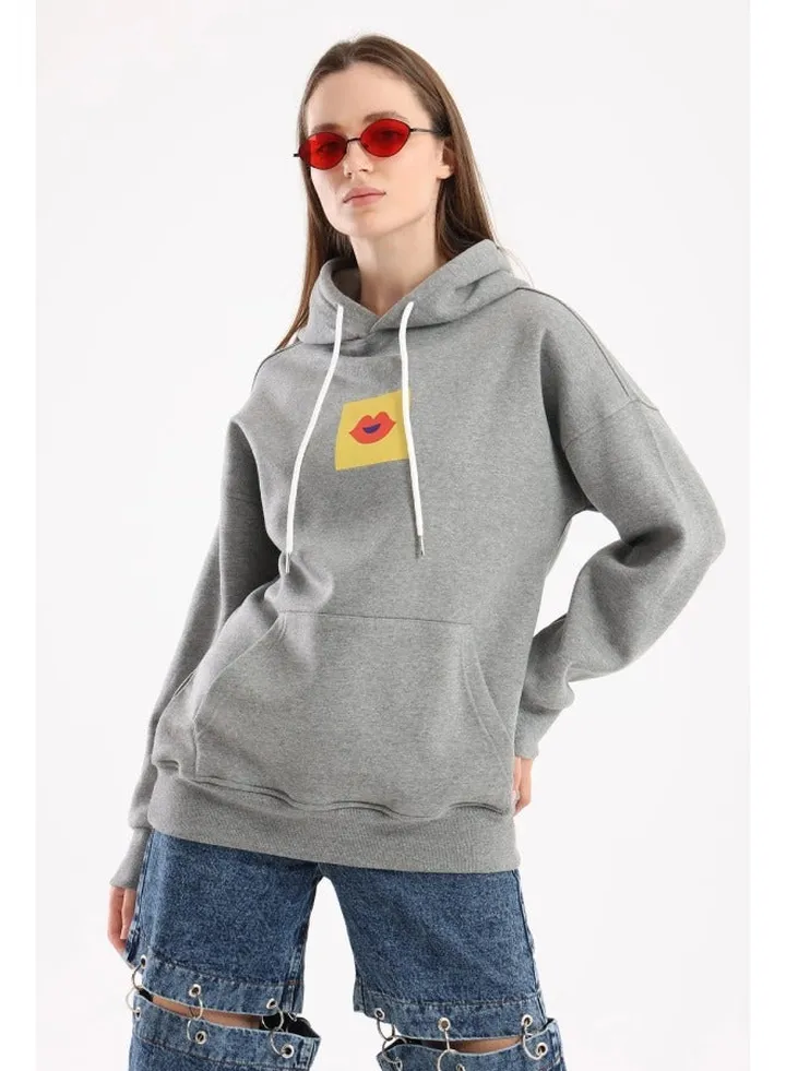Artwork Print Oversized Hoodie