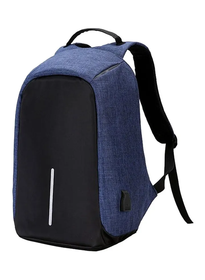 Anti-Theft Laptop Backpack With USB Charging Port Black/Blue