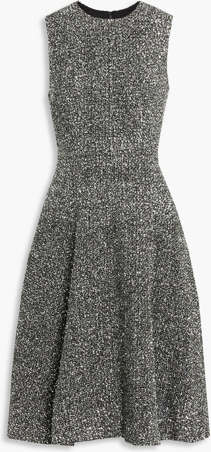 Metallic bouclé-knit dress