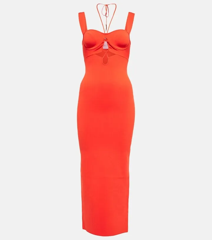 Kali halterneck cutout midi dress