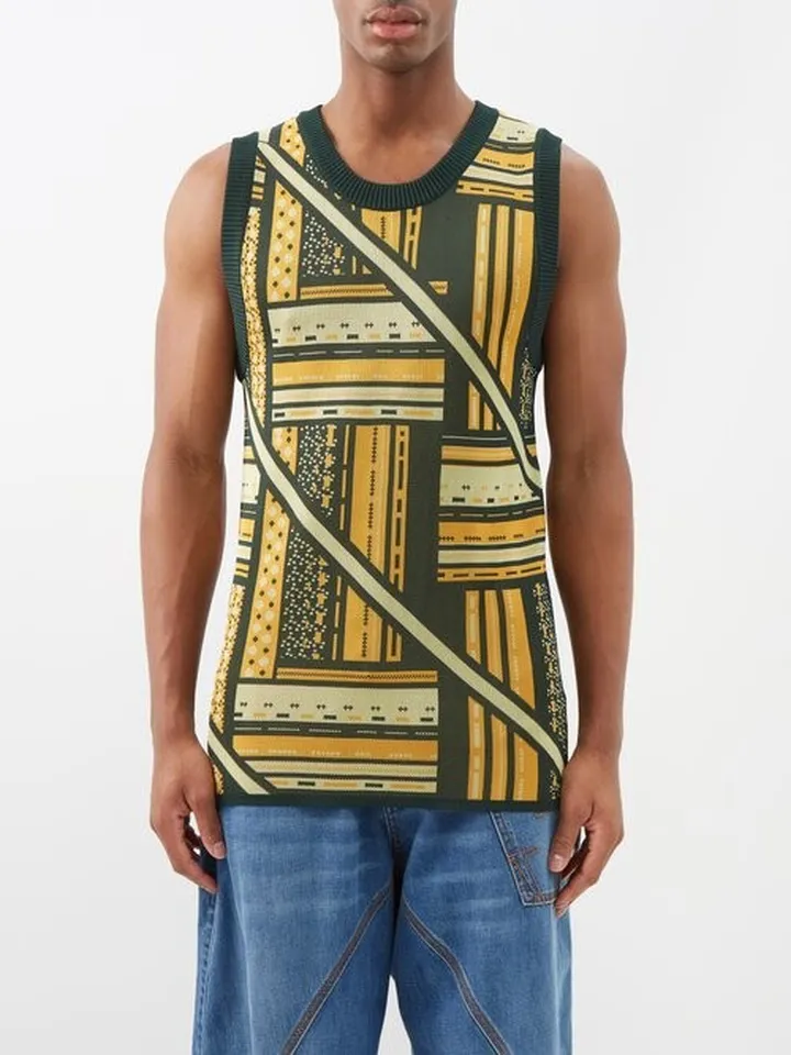 Kalonji Geometric-jacquard Knit Vest