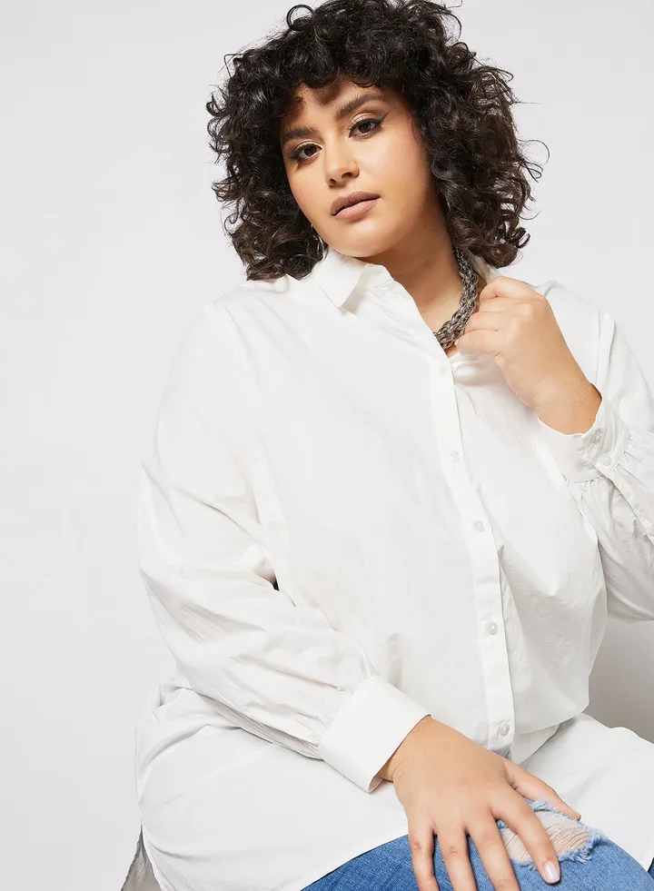 Curve Longline Shirt White
