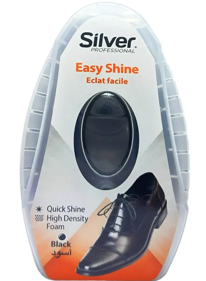 SILVER Easy Shine Professional Shoe Polisher Sponge - Black Color