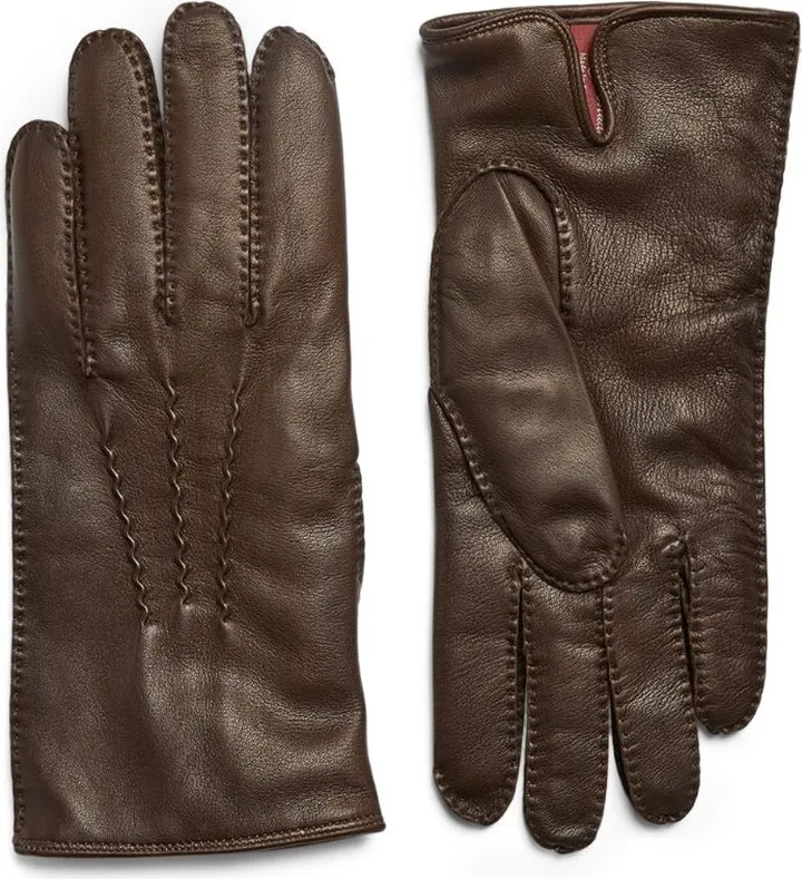 Dents Dents Lthr Gloves Contrast Cashmere
