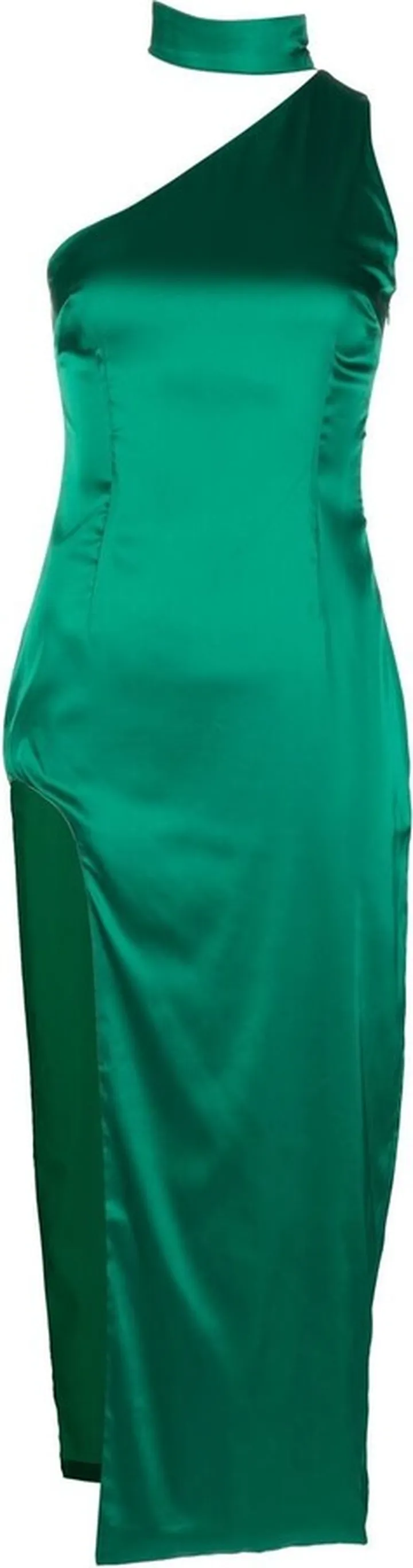 Satin-Finish Off-Shoulder Dress