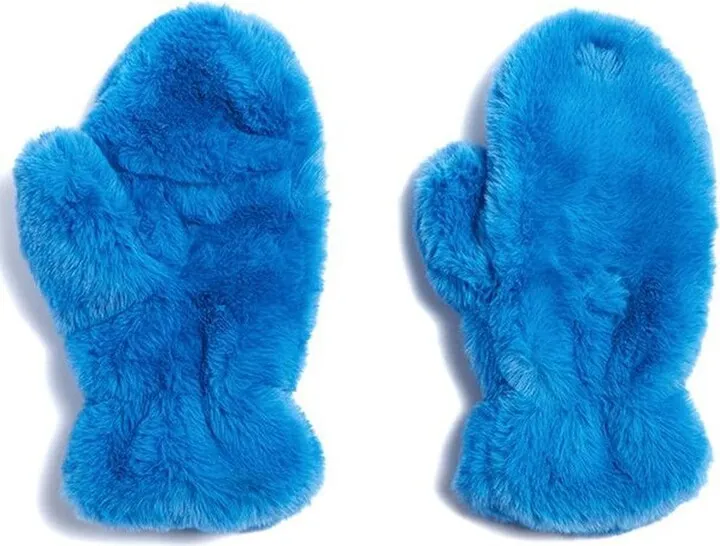 Open-Top Faux-Fur Mittens