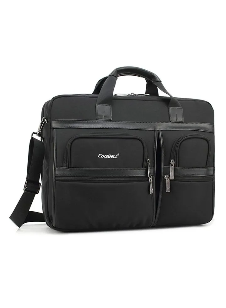 Multicompartment Laptop Bag With Strap Black