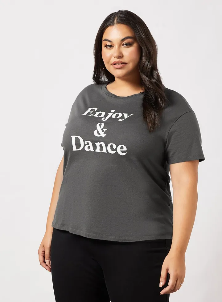 Plus Size Organic Cotton T-Shirt Grey
