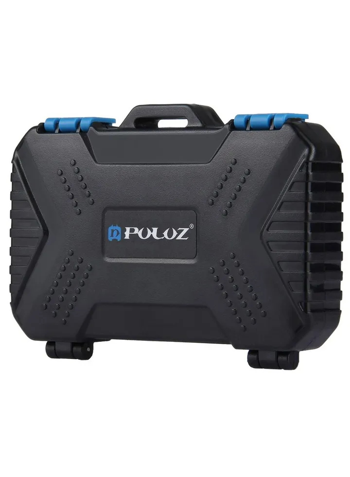 22-In-1 Memory Card Storage Case And Card Reader Black/Blue