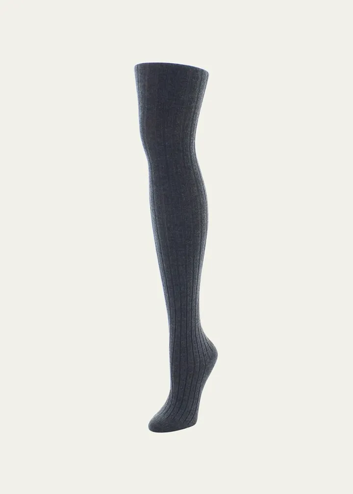 Cashmere-Blend Rib-Knit Sweater Tights