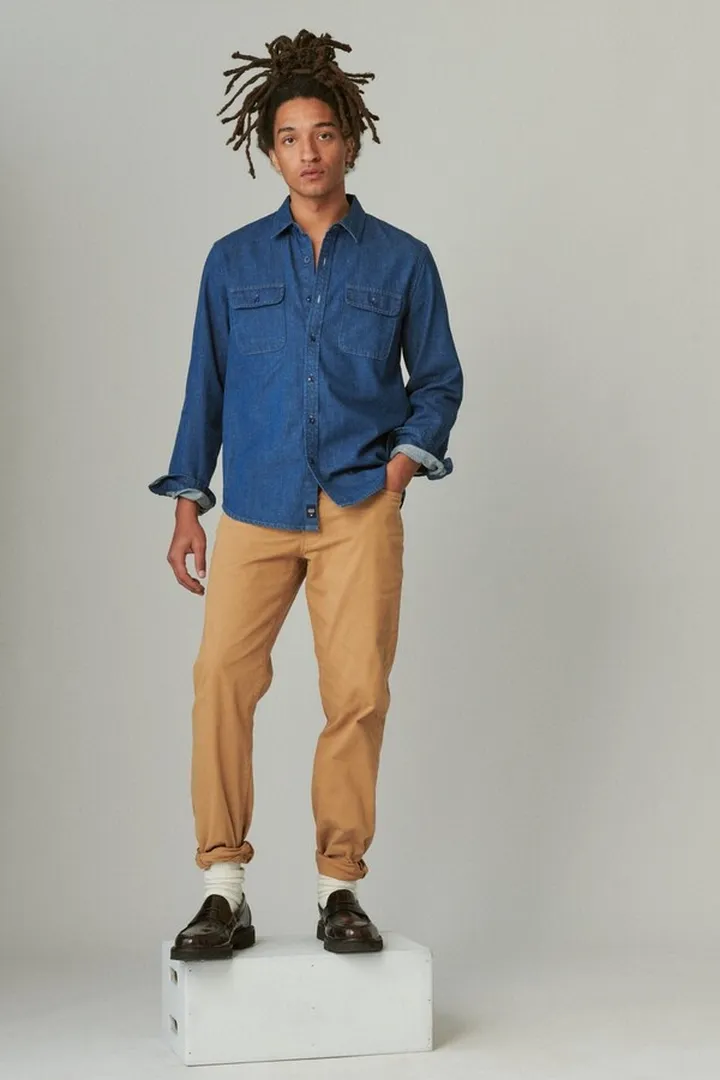 Lived-In Denim Long Sleeve Workwear Shirt