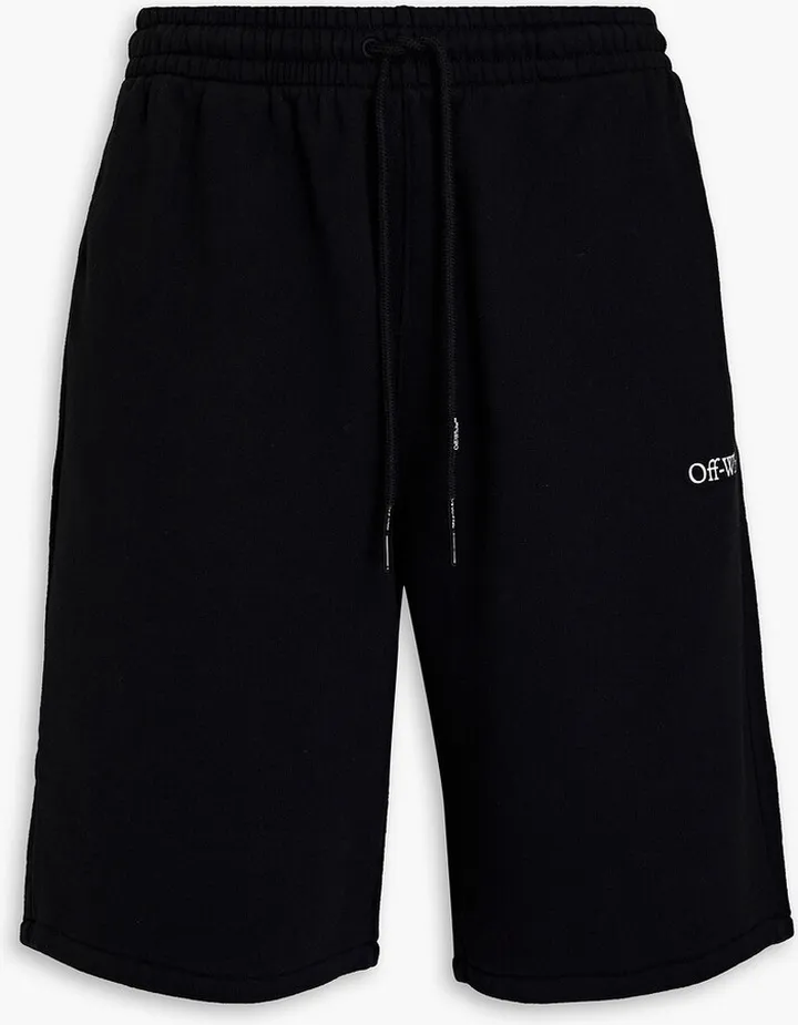 Printed cotton-fleece shorts