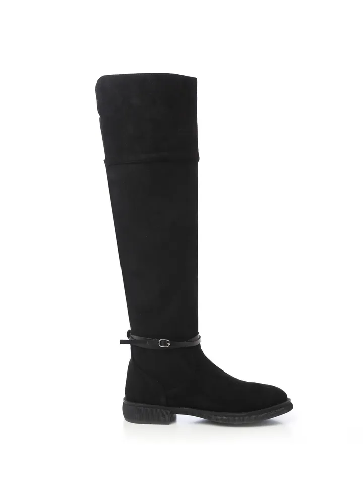 Suede Black Boots For Women