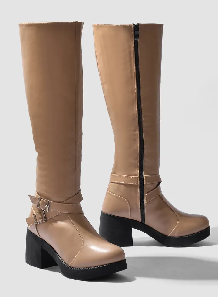 Run Knee High Boot Leather Z-4-cafe