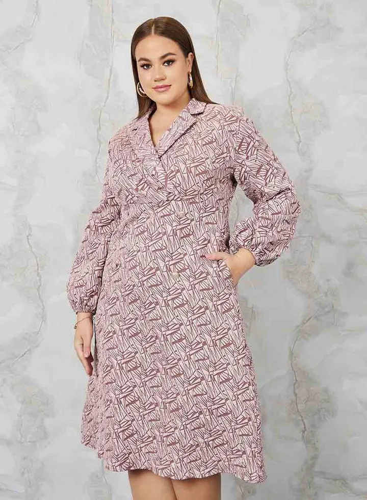 Jacquard A-Line Blazer Midi Dress