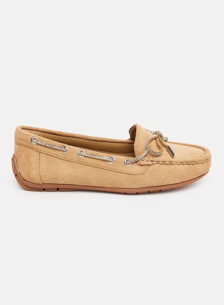 Decorative Lace Slip On Suede Loafer