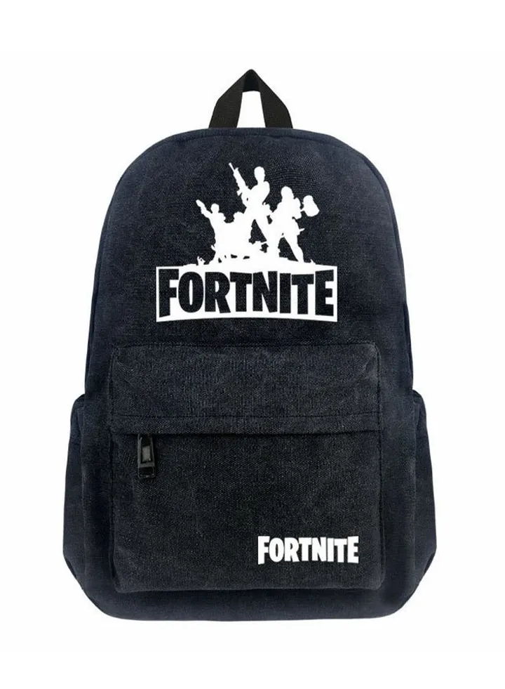 Zipper Word Printed Hiking Laptop Backpack Black