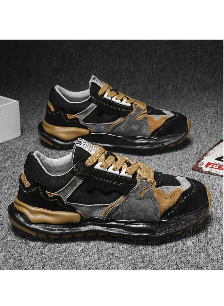 New Breathable Port Wind Mesh Face Dad Shoes Thick Sole Running Casual Sports Forrest Gump Shoes Dissolved Shoes for Men