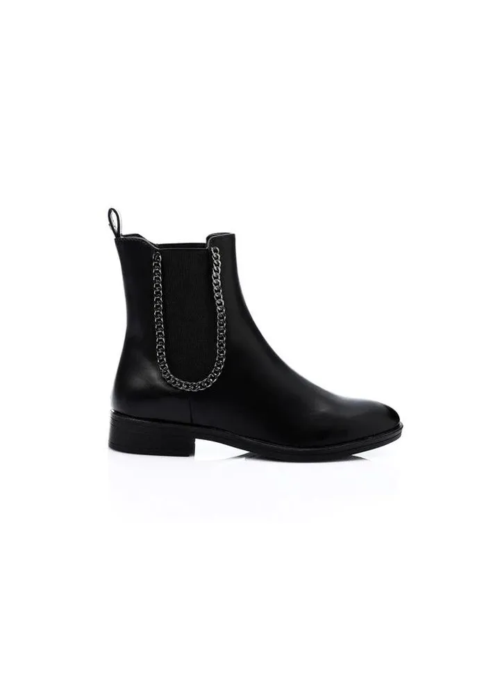 Women's western styled elastic paneled half boots